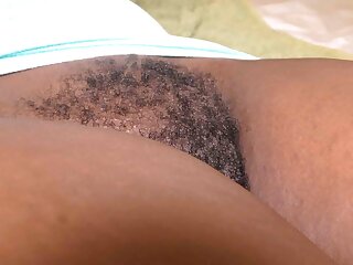 Black hairy pussy fucked and filled by a big white cock and a sticky semen